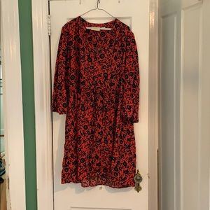 Maeve for Anthropologie red floral print dress XL
